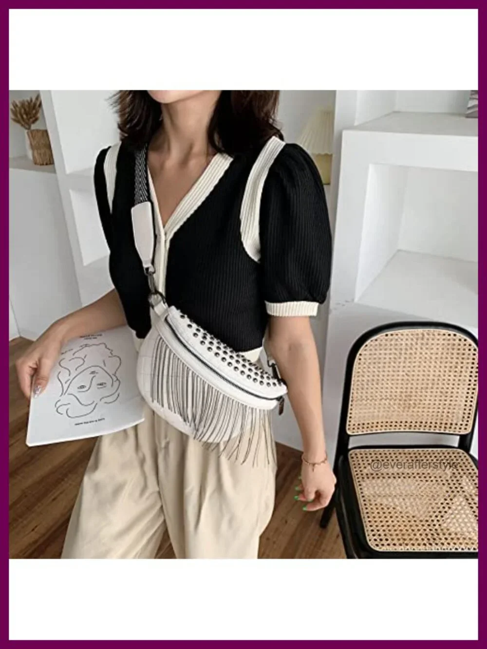 Women Faux Leather Fashion Waist Pack Crossbody Bag